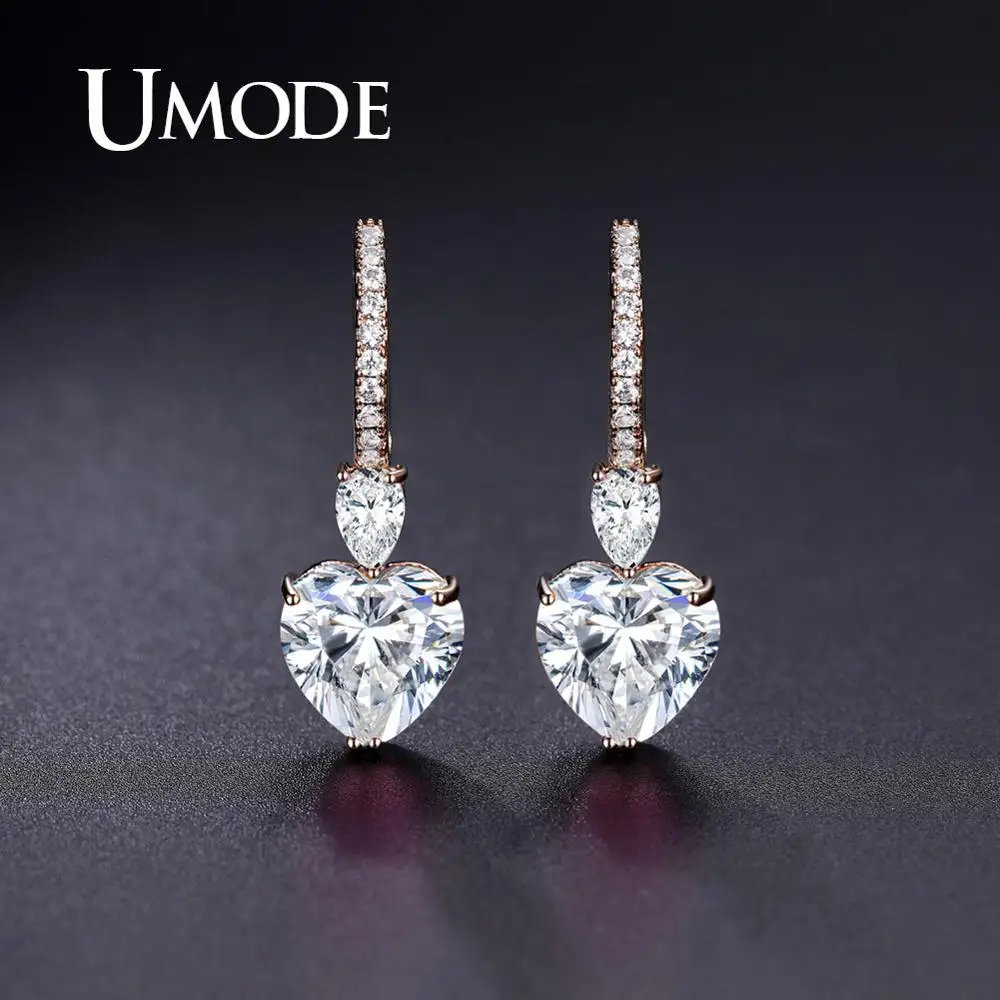 UMODE, модные серьги-кольца в форме сердца для женщин и девочек, свадебные обручи, милые фианиты, подарочные украшения для ушей, Femme, новинка, Прямая поставка UE0610