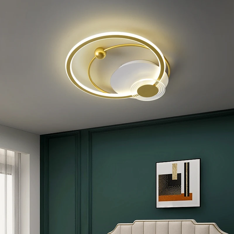 

Modern Design New Ceiling Light Gold&Black Round Bedroom Bathroom Kitchen Living Dining Room Fixture Corridor LED Luminaire