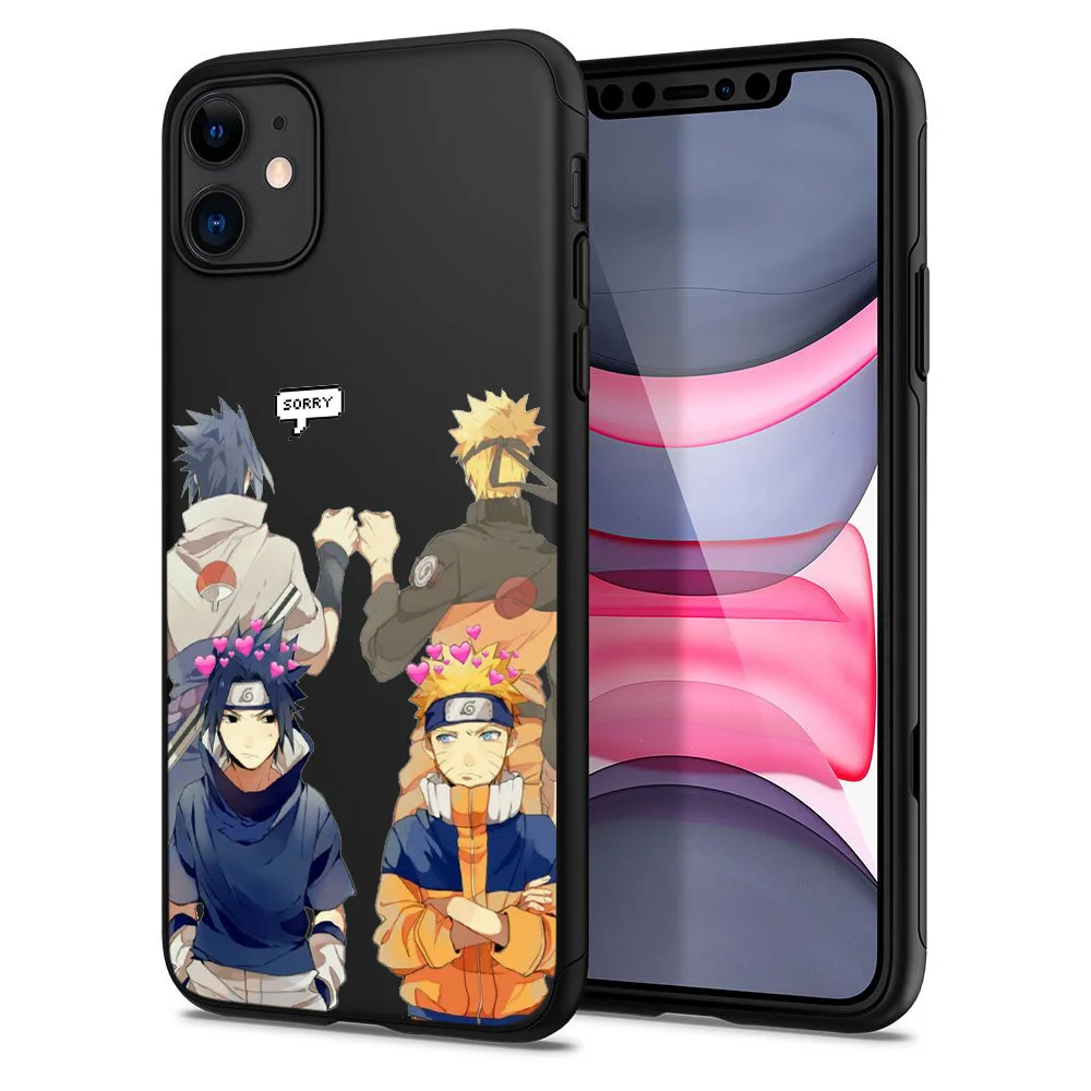 Мягкий черный матовый чехол для телефона из ТПУ Akatsuki Uzumaki Kakashi с изображением
