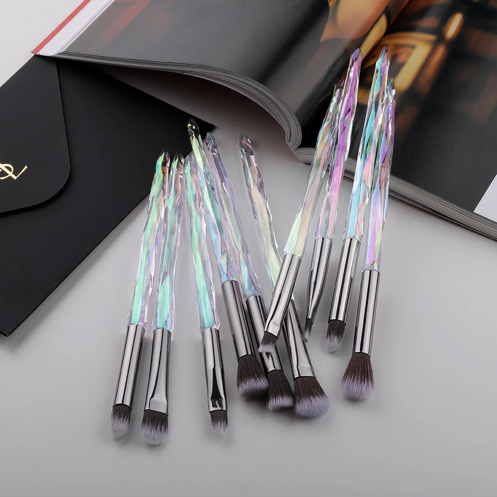 Горячая 10 ваших кистей для глаз мини макияж брошь инкрустированная бриллиантом