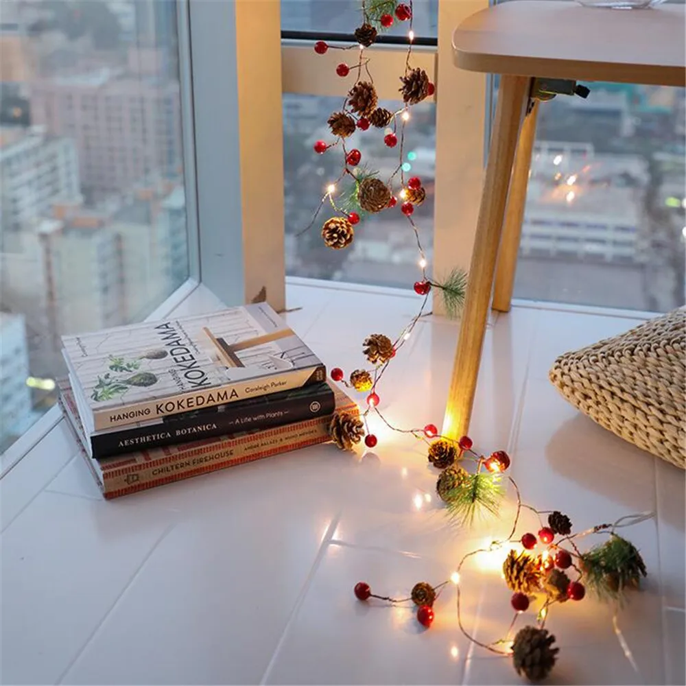 2 м 20Led медная проволока сосновая конусная струна светильник светодиодный