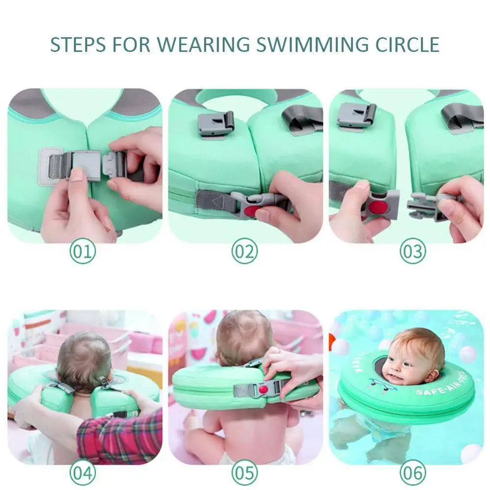 Anillo inflable circular para nataci&oacute;n, accesorios para nataci&oacute;n infantil, anillo de tubo para beb&eacute;, boya de ba&ntilde;o circular de seguridad-5