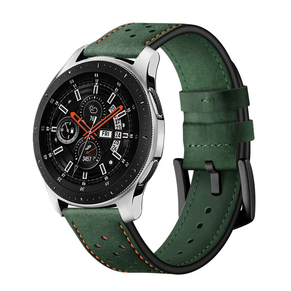 20/22 мм ремешок из натуральной кожи для Samsung Gear S3 Frontier Classic Galaxy Watch 46 часов Huami Amazfit