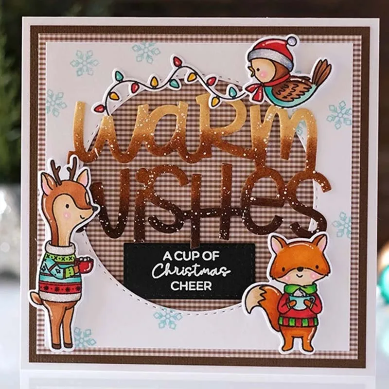 Олень Лиса металлический Трафаретный вырубной штамп и прозрачные наклейки