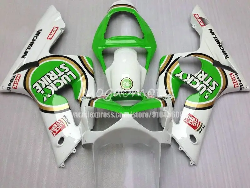 OEM Кузов для зеленый белого цвета куртка KAWASAKI ZX 636 6R обвесы ZX600 ZX636 03 04 600 ZX6R 2003 2004