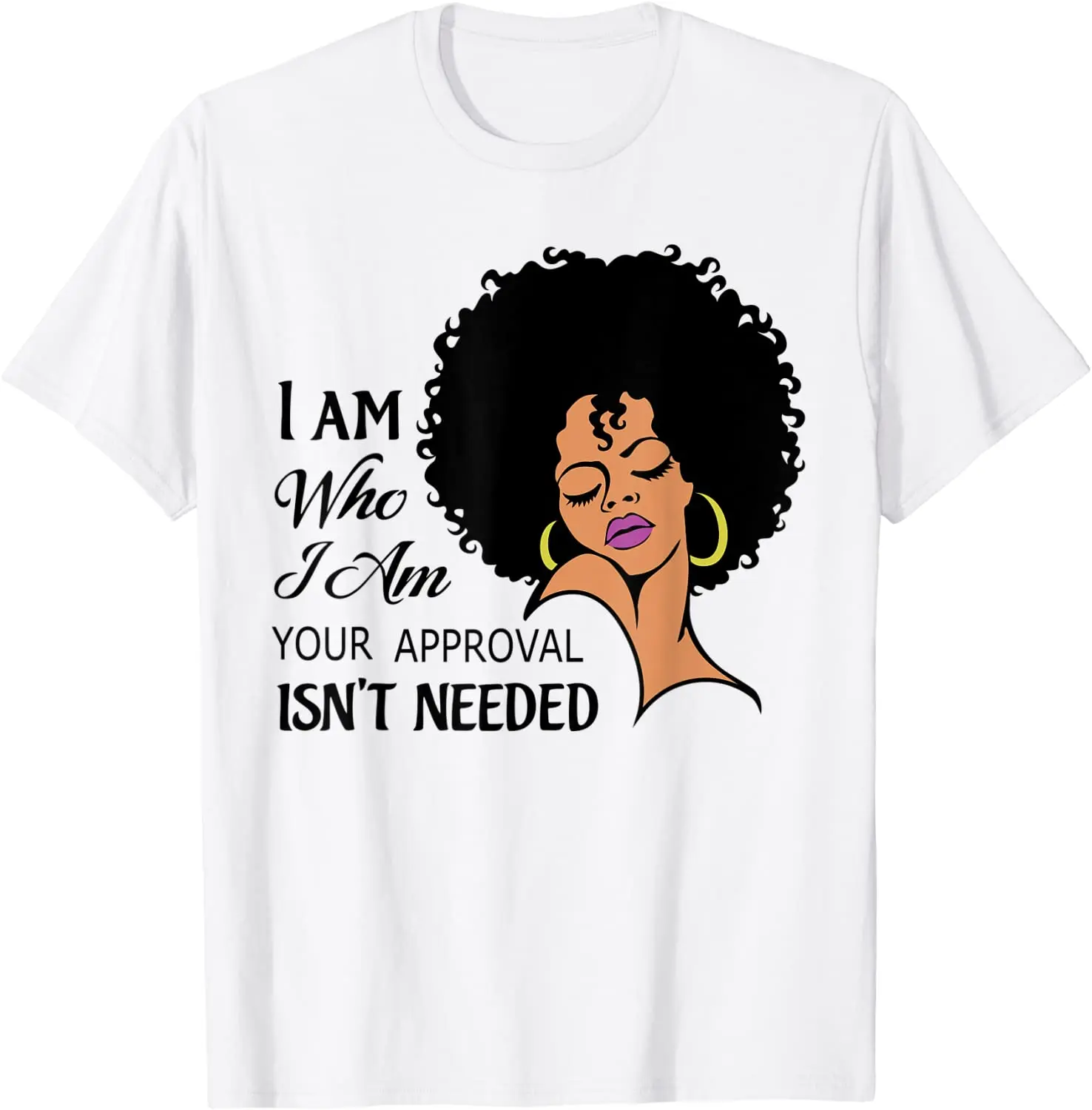 

Black Queen Lady Curly Natural Afro African American Funny Womne's Graphic T Shirts Vintage Unisex Tops Goth Clothes Cotton Tee