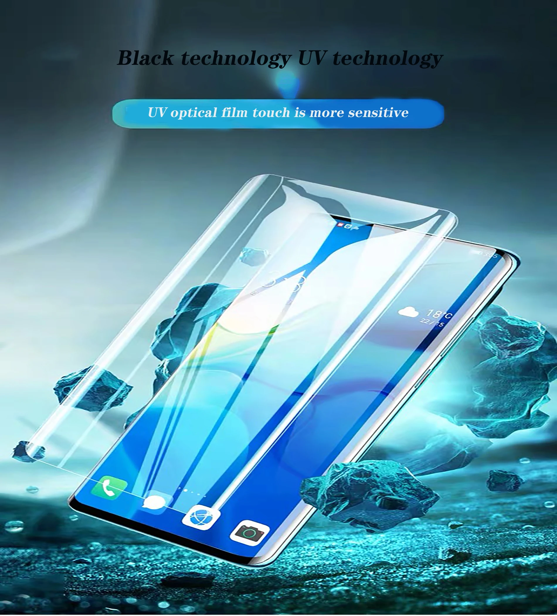 Прозрачный изогнутый УФ жидкий Полный Клей закаленное стекло для huawei P30 pro P20 lite mate