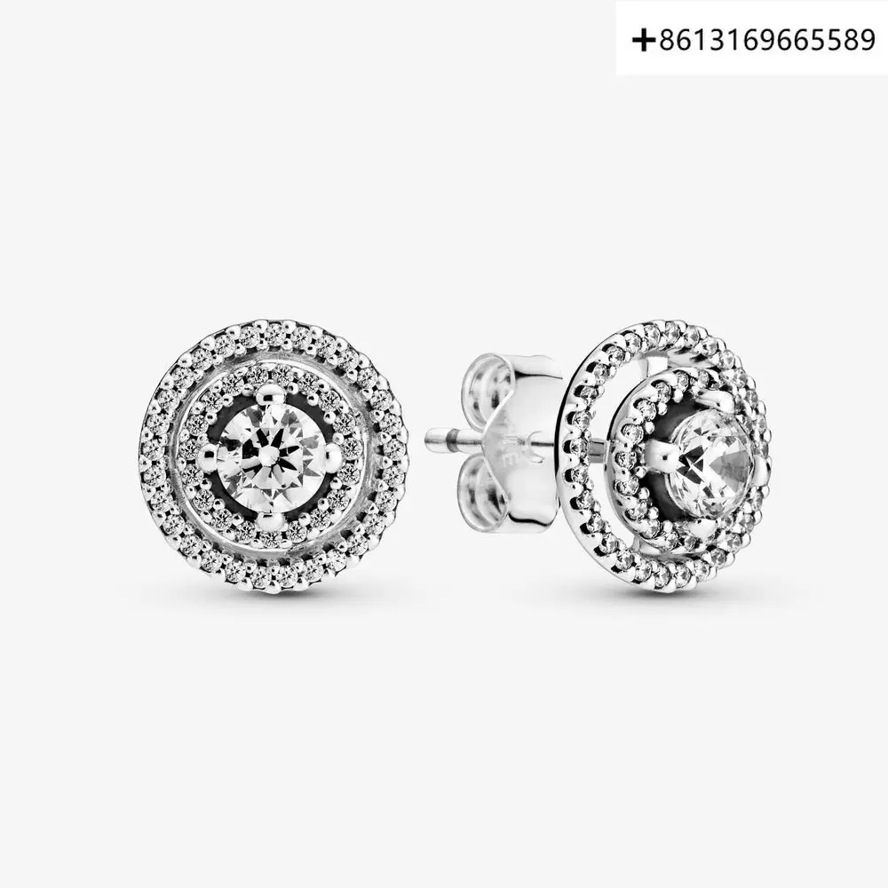 

Серьги из серебра 925 пробы с двойным кольцом для мужчин и женщин