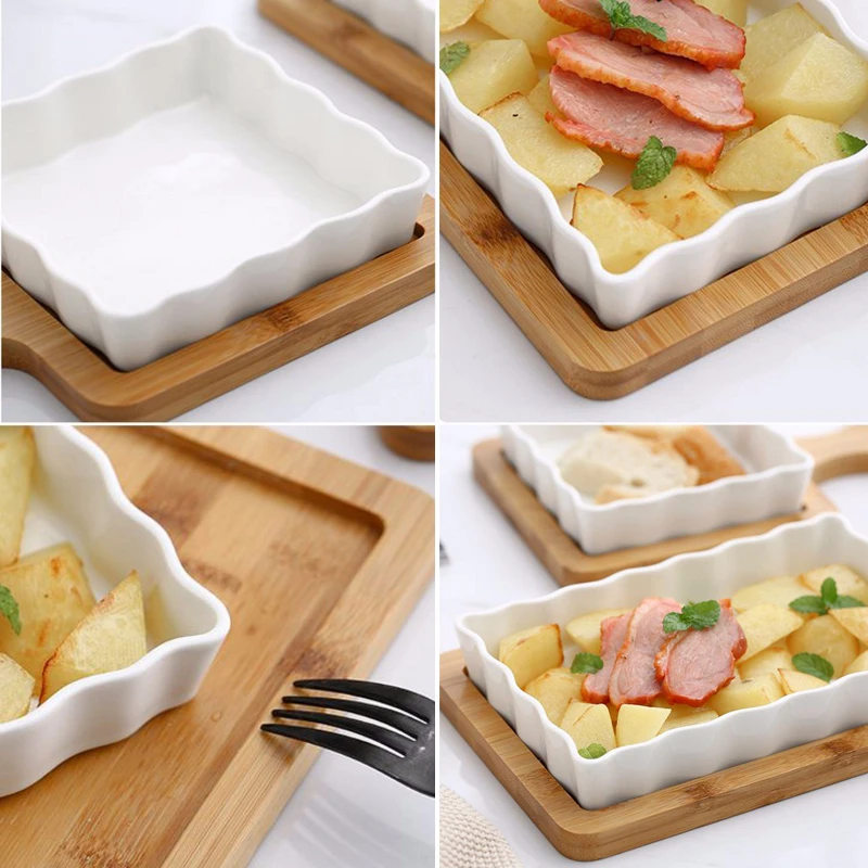 Креативный керамический противень для выпечки миска духовки тарелка с анти