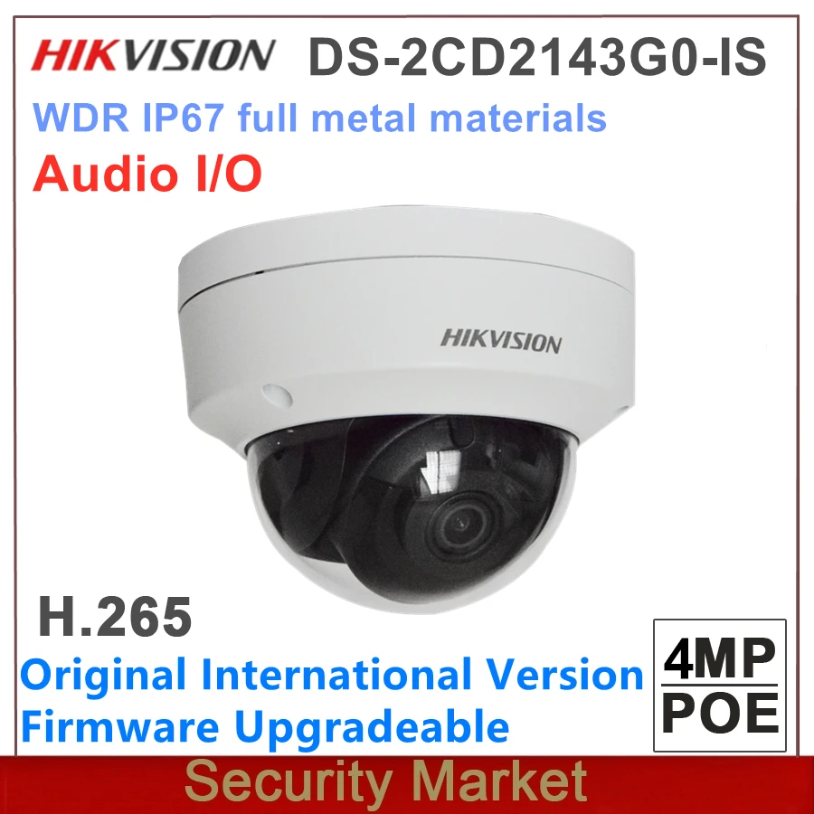 Оригинальная английская камера Hikvision DS 2CD2143G0 IS 4 МП mini IR dome с аудио I/O POE IPC|dome poe