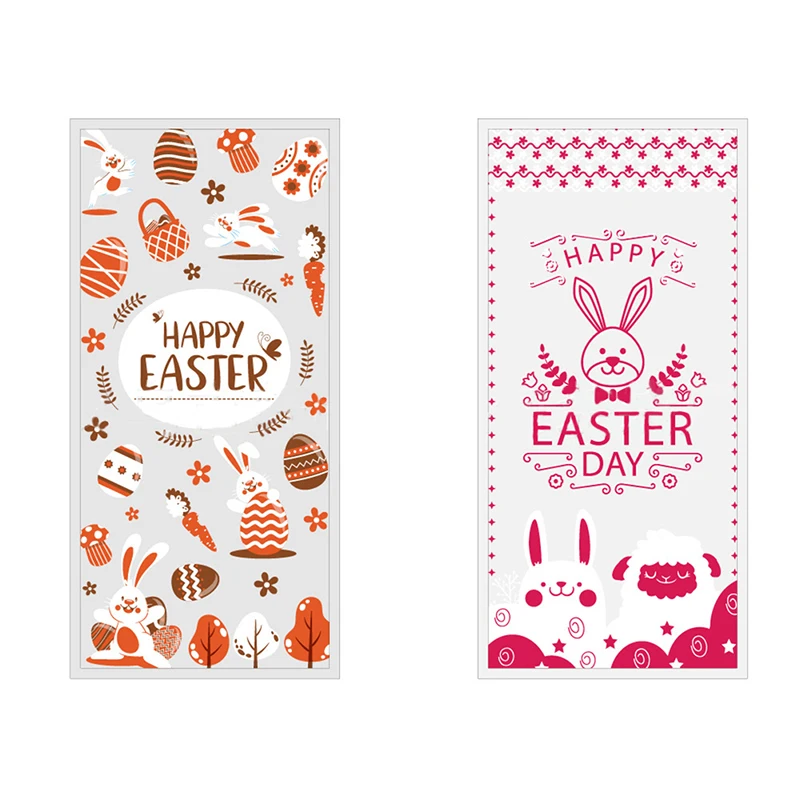 

50pcs/lot Easter Marshmallow Bag Open Top Plastic Gift Bags Candy Cookies Bread Packaging CellophaneBag