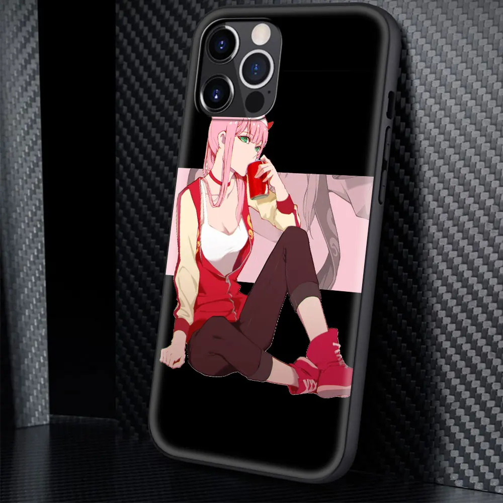 

Zero Two Darling FranXX Anime Phone Case for iPhone 11 12 Max Pro 7 8 Plus X XS Max XR SE(2020) 6 6S Plus Soft Shell Coque Cover
