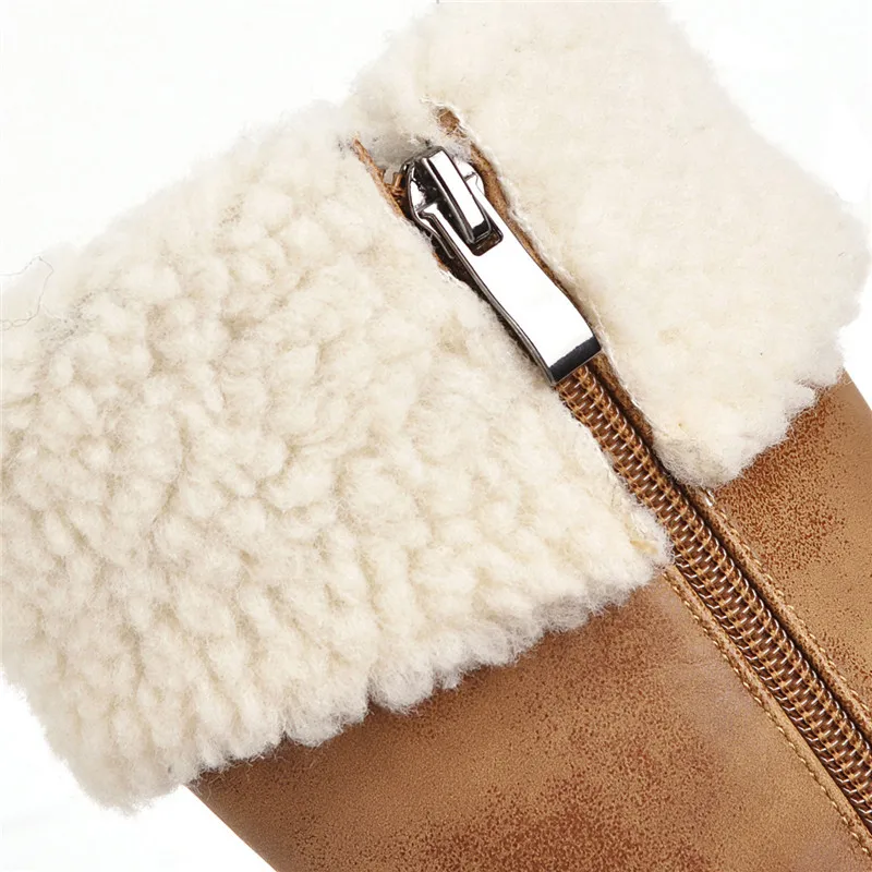 

ASUMER 2020 Newest fashion women ankle boots round toe zip thick fur winter boots high heels platform shoes ladies big size 43