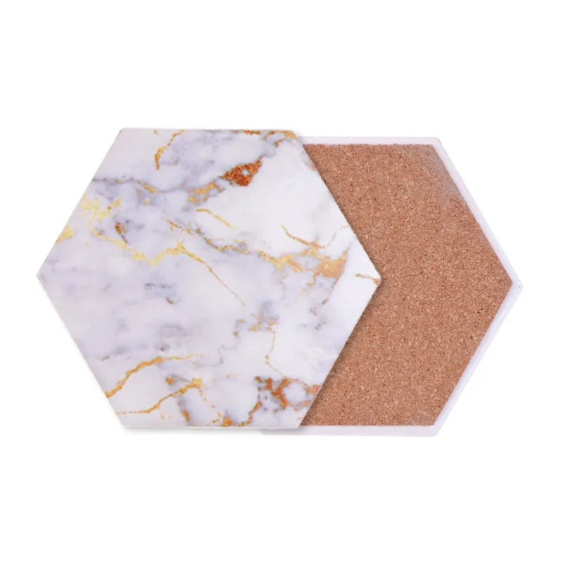 6 шт подставки для напитков абсорбент с держателем Мрамор дизайн комплект