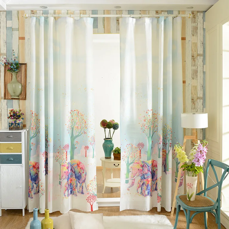 3D занавески с принтом слона Детские затемненные на заказ рисунком для кухни