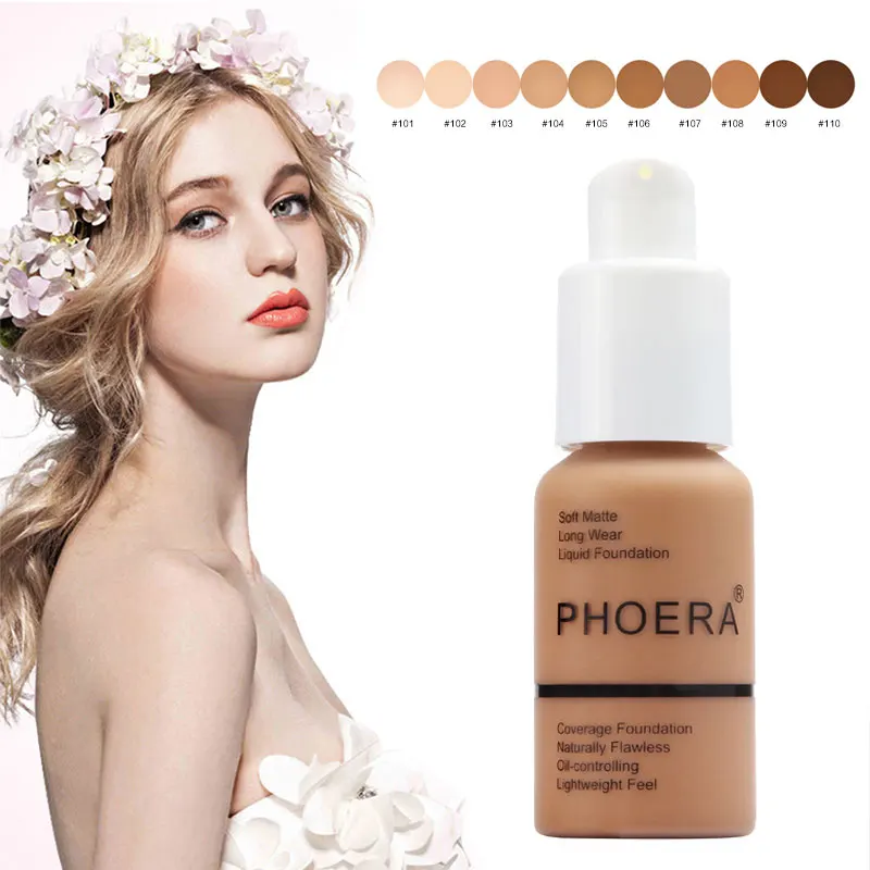 30ML PHOERA Foundation Makeup Base Cream Mineral Touch Whitening Concealer Soft Matte Oil-control Hot Deals TSLM1 |