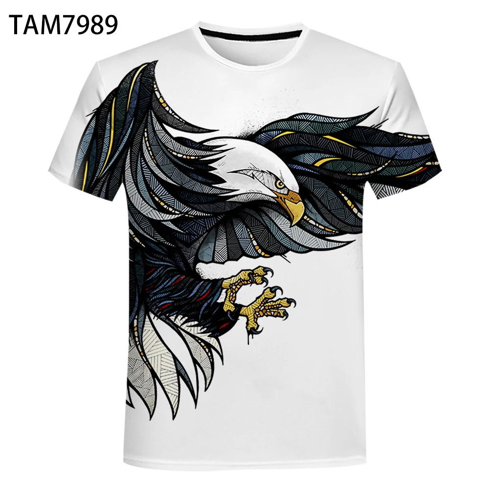 Футболка мужская и женская оверсайз с 3D-принтом орла свободная