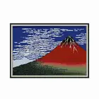 Наборы для вышивки крестом Fuji, горы в ясную погоду, цветные облачные штампованные узоры, Счетный рисунок 11CT 14CT, вышивка, рукоделие