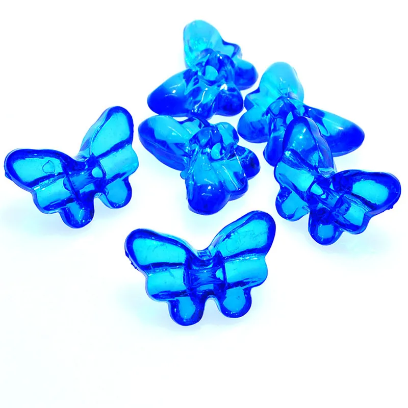 Красочные прозрачные стильные акриловые бусины-бабочки для ювелирных изделий
