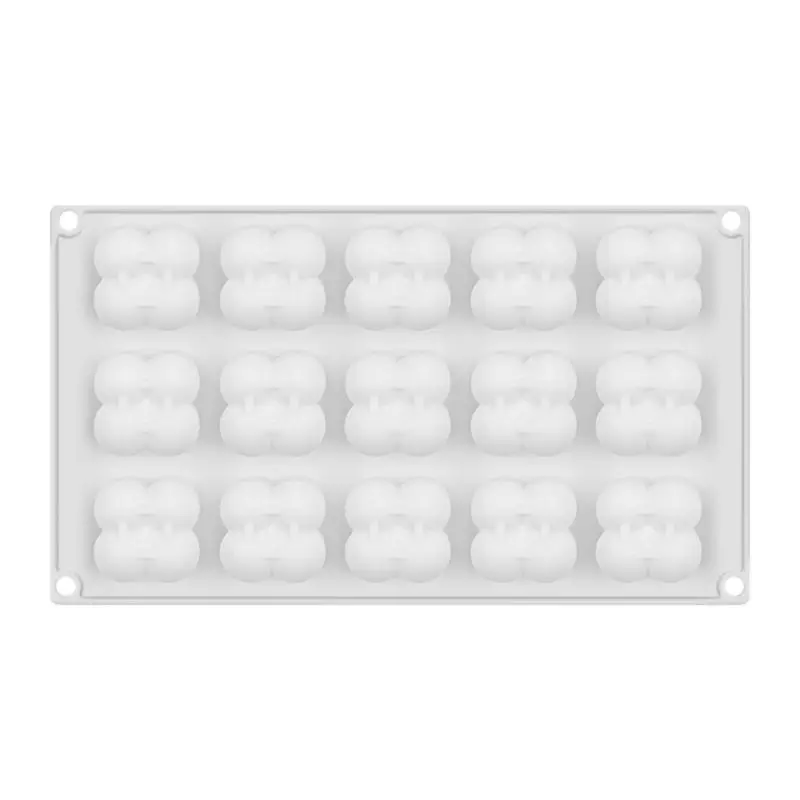 

15 Cavity Cloud Cake Mold Silicone Mousse Moulds Square Bubble Molds for Baking Dropshipping