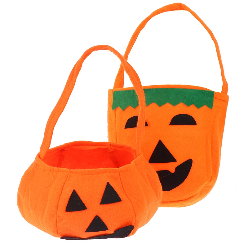 Halloween Foldable Candy Smile Pumpkin Bag Folding Personality Gift Basket Wacky Expressions Treat or Tricky Bags | Дом и сад