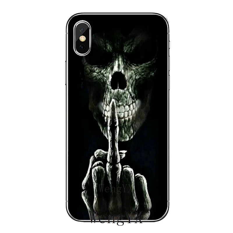 Black Skull Middle Finger Soft Silicone Phone Case For Samsung Galaxy J7 J5 Prime pro J3 A7 A5 A3 2018 2017 2016 2015 | Мобильные