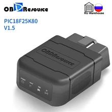 Bluetooth ELM327 V1.5 для Android iPhone PIC18F25K80 чипсет FasLink X obdresources P01 считыватель