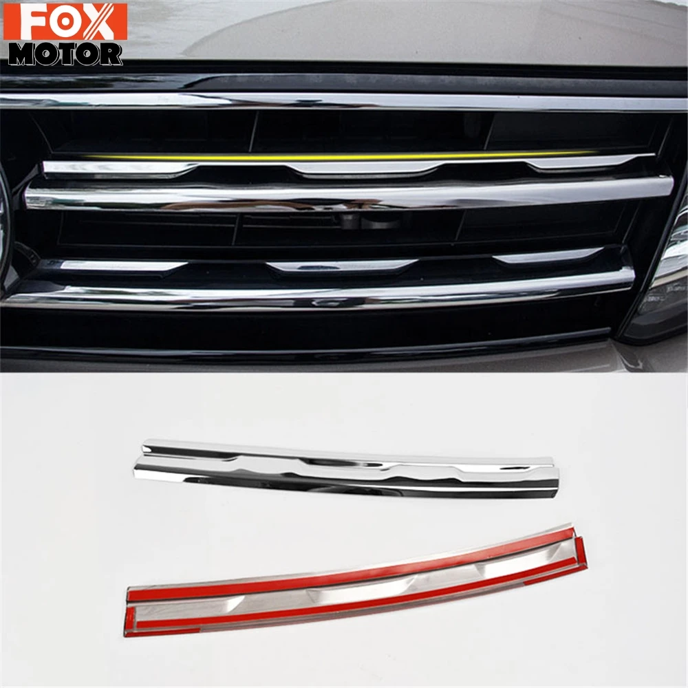 For VW Tiguan Mk2 2016 2017 - 2021 Chrome Front Mesh Grill Bumper Cover Trim Insert Bonnet Garnish Molding Guard Protector | Автомобили и