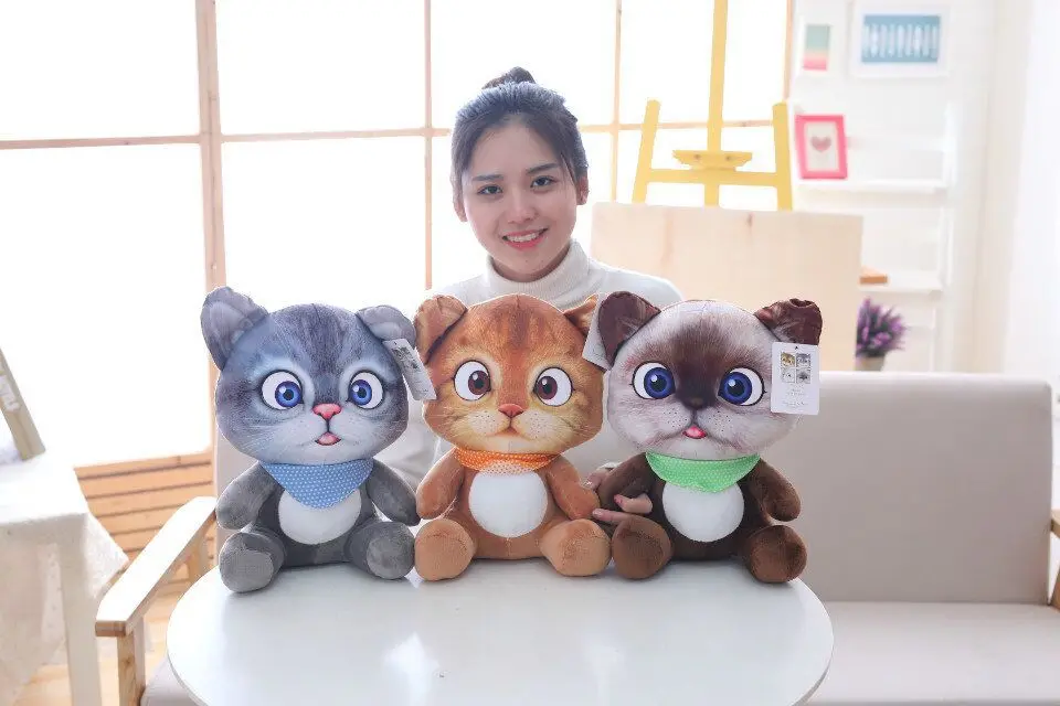 

20cm 3D Cat Toys Kawaii Plush Animal Cats Dolls Toys Gifts
