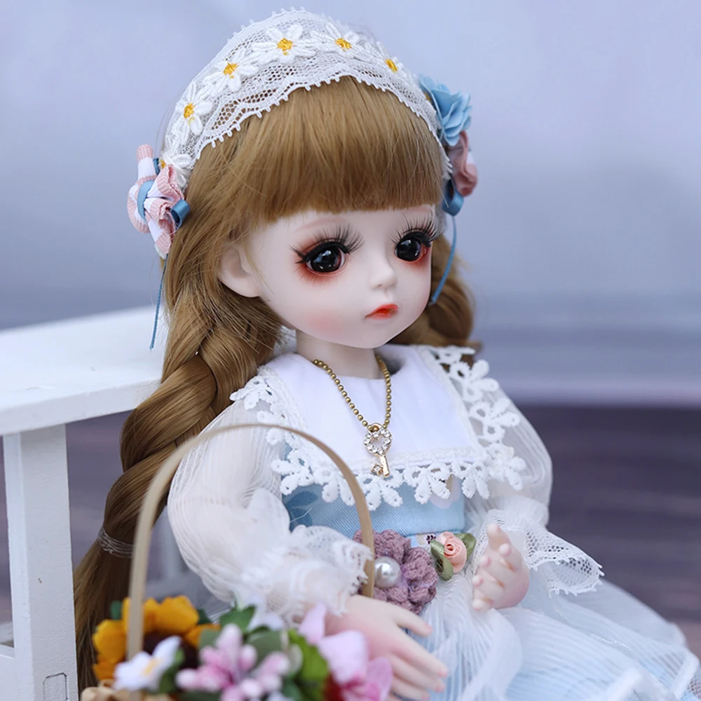

UCanaan 1/6 BJD Doll 18 Ball Jointed Dolls With Full Outfits Wig Clothes Set Shoes Makeup Toys For Girls Best Birthday Gifts