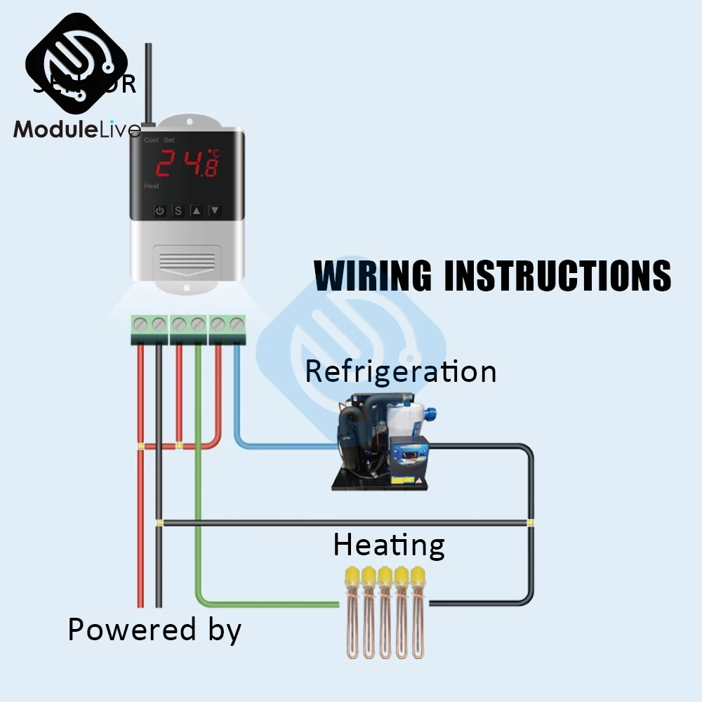 Переменный ток 110 В 220 В DTC-1200 цифровой термостат терморегулятор Датчик нагрева охлаждения для инкубатор для аквариума Замена STC-1000