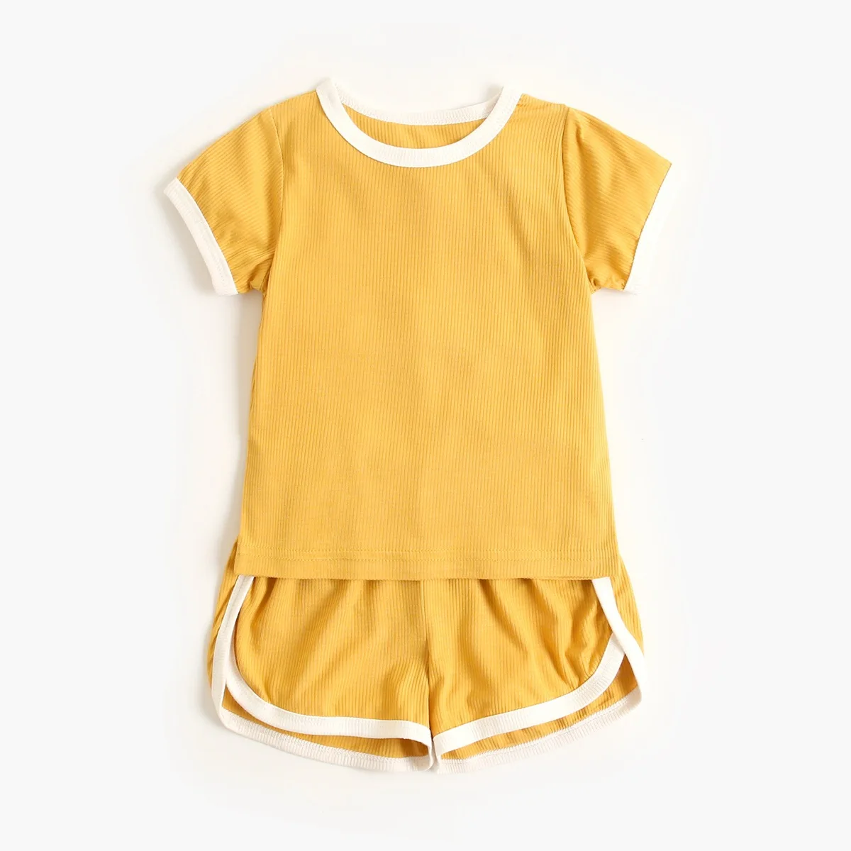 

2021 Summer Short-sleeved Children's Suit Solid Color Ins Explosion Baby Clothes Baby Clothes Newborn 0-4T