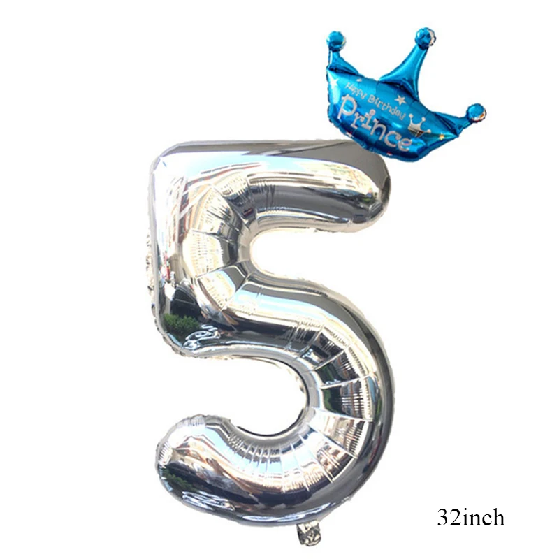 

1Pcs 32inch Number Foil Balloons Digit Ballon Kids Birthday Party Festival Anniversary Crown Balloon Home Decoration