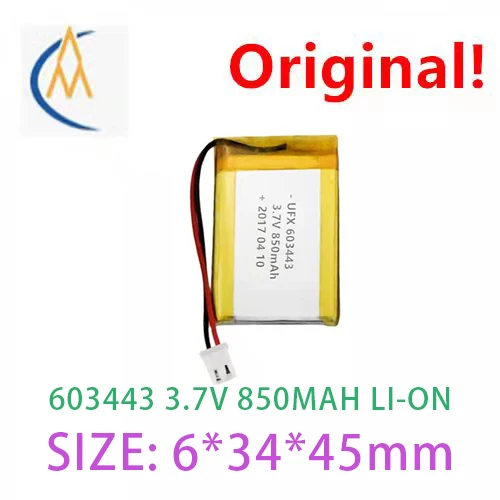 

Полимерная литиевая батарея UFine 603443, 3,7 в, 850 мАч, различные цифровые продукты, такие как Bluetooth audio