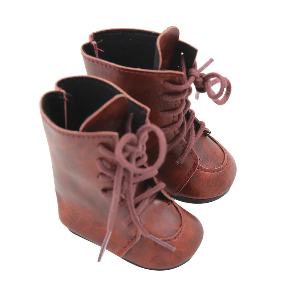 

1 Pair PU High Boots 7CM Doll For 18" 45CM Girls Dolls Shoes