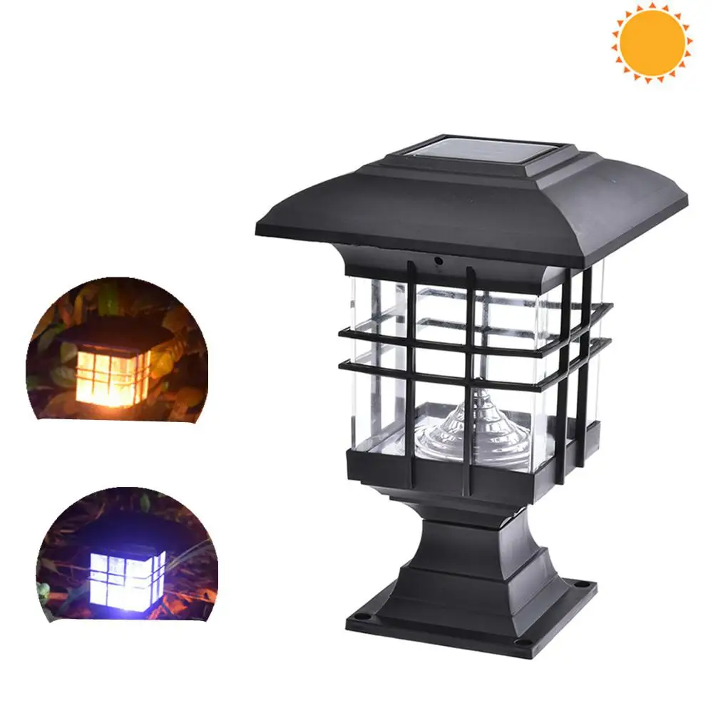 Waterproof Landscape Garden Solar Light LED Outdoor Post Deck Cap Column Fence Landscape Lamp Night Security Decor Solar Lamp