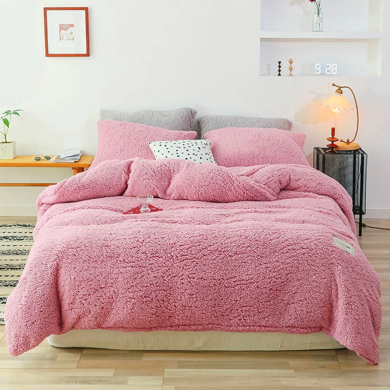 

Luxury Plush Shaggy Solid Color Bedding set Warm Soft Perfect for Winter Duvet Cover Bed sheet Pillowcase Twin Queen 1/3/4Pcs