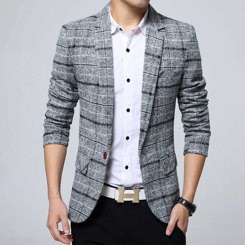 

Men's casual suit jacket Korean version slim suit Dropshipping hot sale top coat business long sleeves button cotton blazers