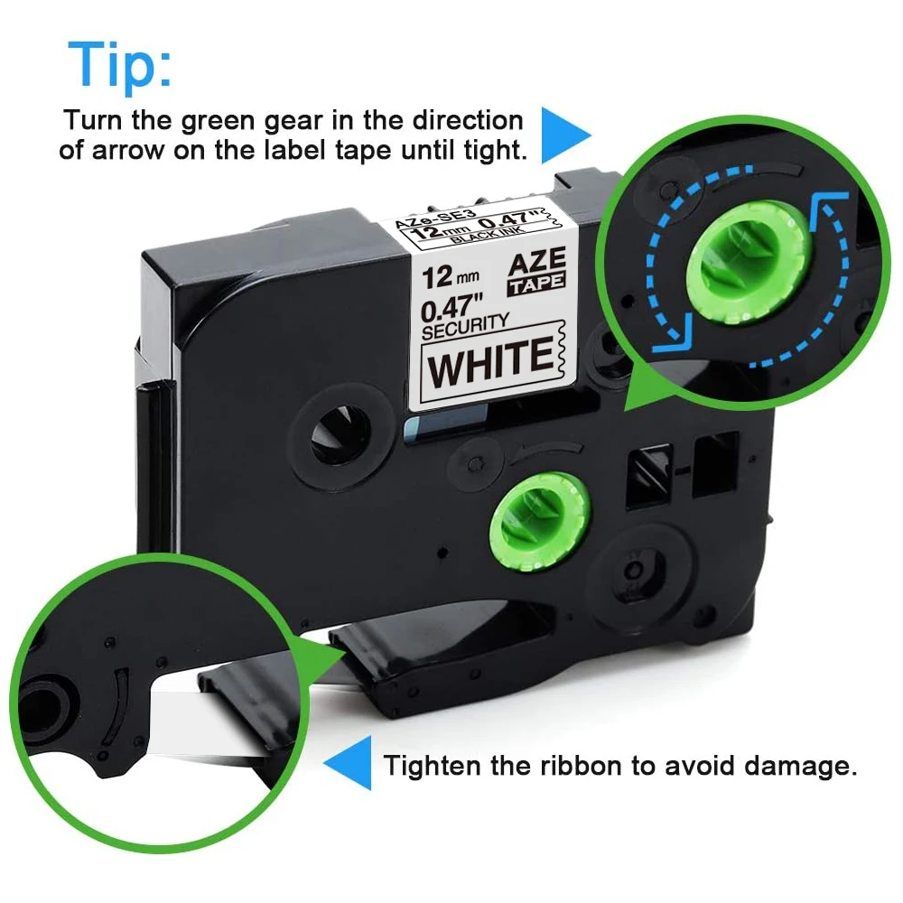 10 шт. ярлыки для безопасности 12 мм совместимы с Brother P-touch tzSE3