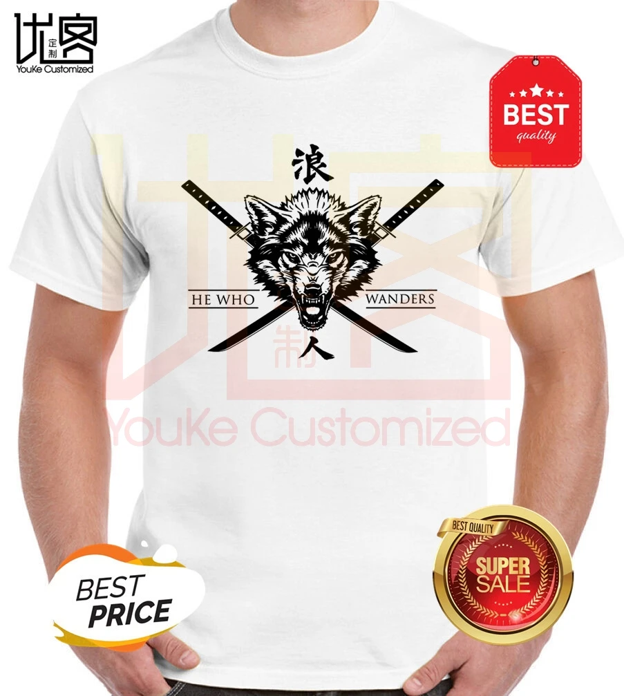 Футболка Ronin Samurai he who wanders уличная одежда для мужчин и женщин топы из 100% хлопка с
