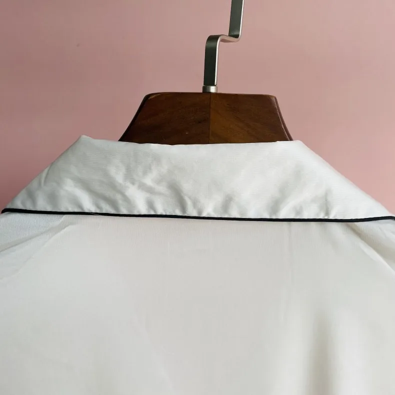 Женский Пижамный костюм из искусственного шелка белая рубашка с кружевной