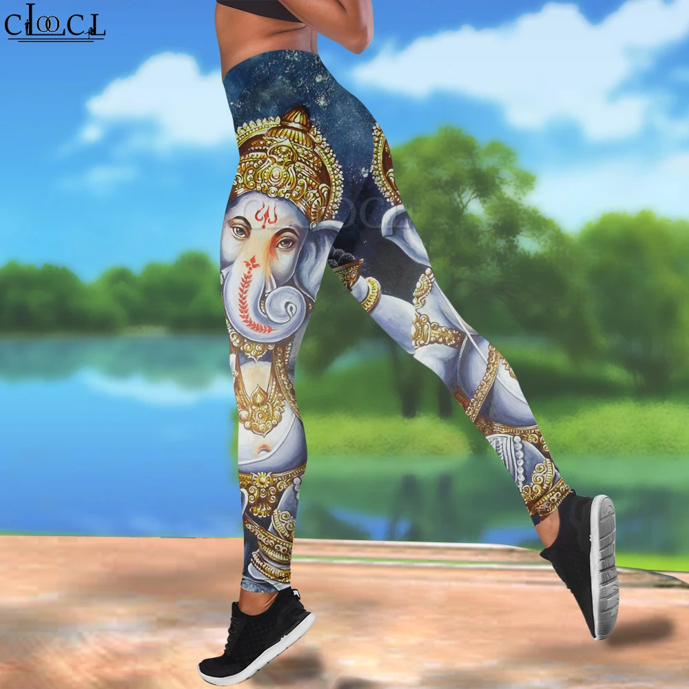 

CLOOCL Women Leggings Indian God Ganesha Printed High Waist Elasticity 3D Legging Female for Outdoor Jogging Pants Drop Shipping