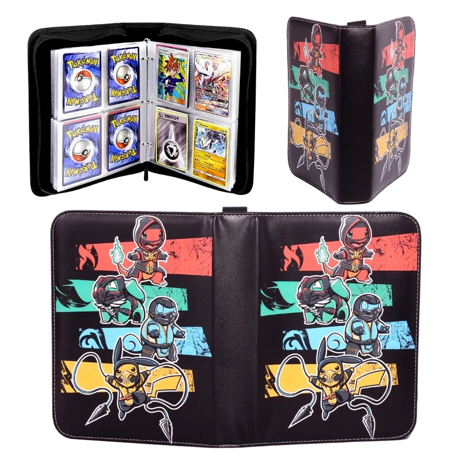 Carpeta para colecci&oacute;n de juegos de Pok&eacute;mon, carpeta para colecci&oacute;n de juegos, puede sostener tarjetas de 200-400 Uds., 4 bolsillos, 25/50 p&aacute;ginas-2