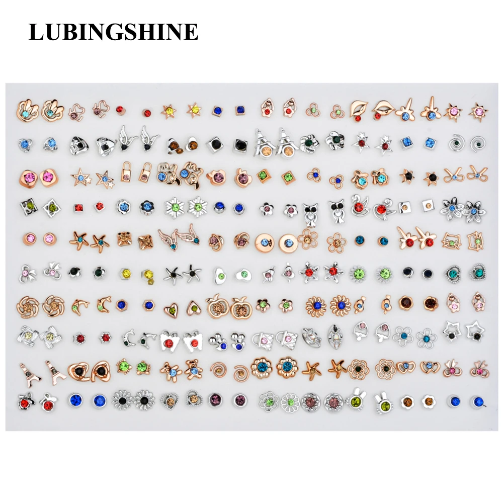 LUBINGSHINE 100 парт/лот модные мягкие глиняные фрукты Смешанные Серьги гвоздики сплав