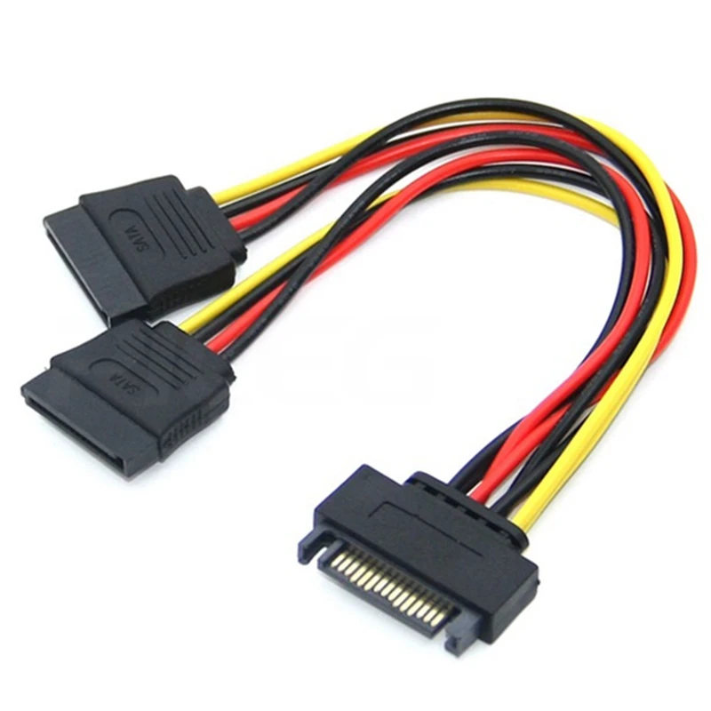 Кабель питания 15pin SATA папа-2 мама для жесткого диска HDD разветвитель соединитель 1