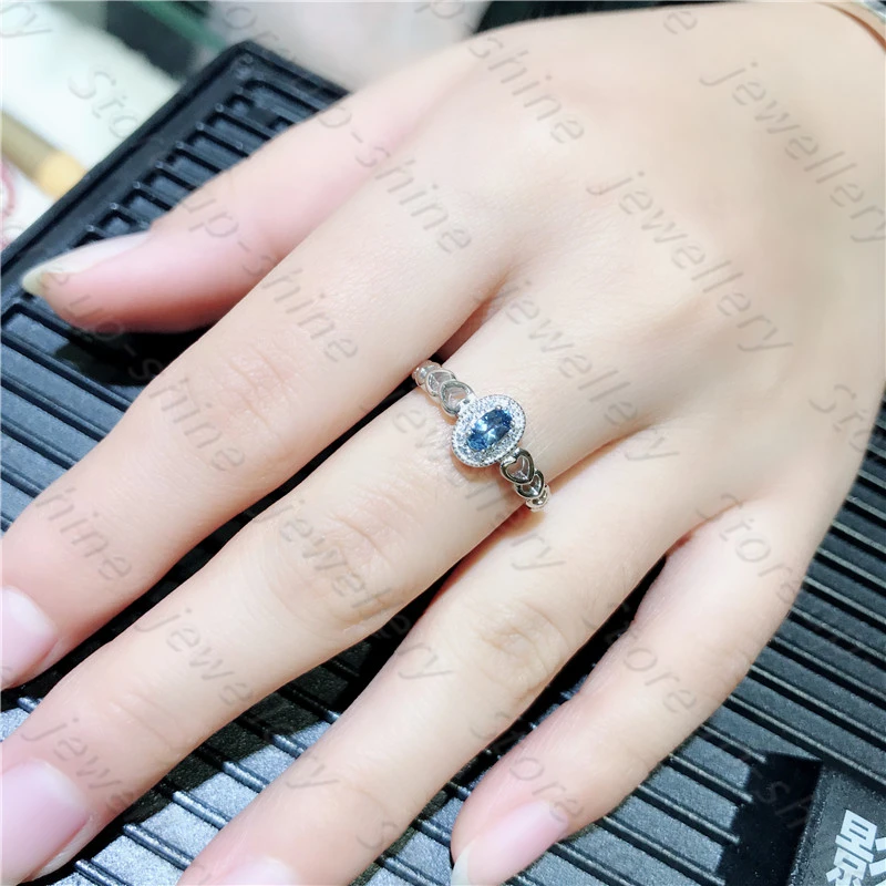 

New natural tanzanite ring 925 silver women's ring fresh and elegant simple atmosphere