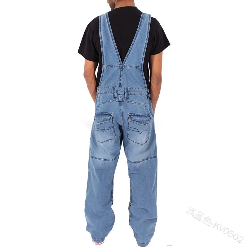 Fashion Men Jeans 2021 New Suspenders Loose Multi-pocket Jeans Casual Pants Men Clothing Plus Size Overalls Trend Denim Pants