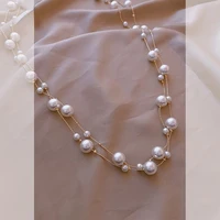 2021 new fashion pearl choker necklace cute double layer chain for women jewelry girl gift %d1%87%d0%be%d0%ba%d0%b5%d1%80