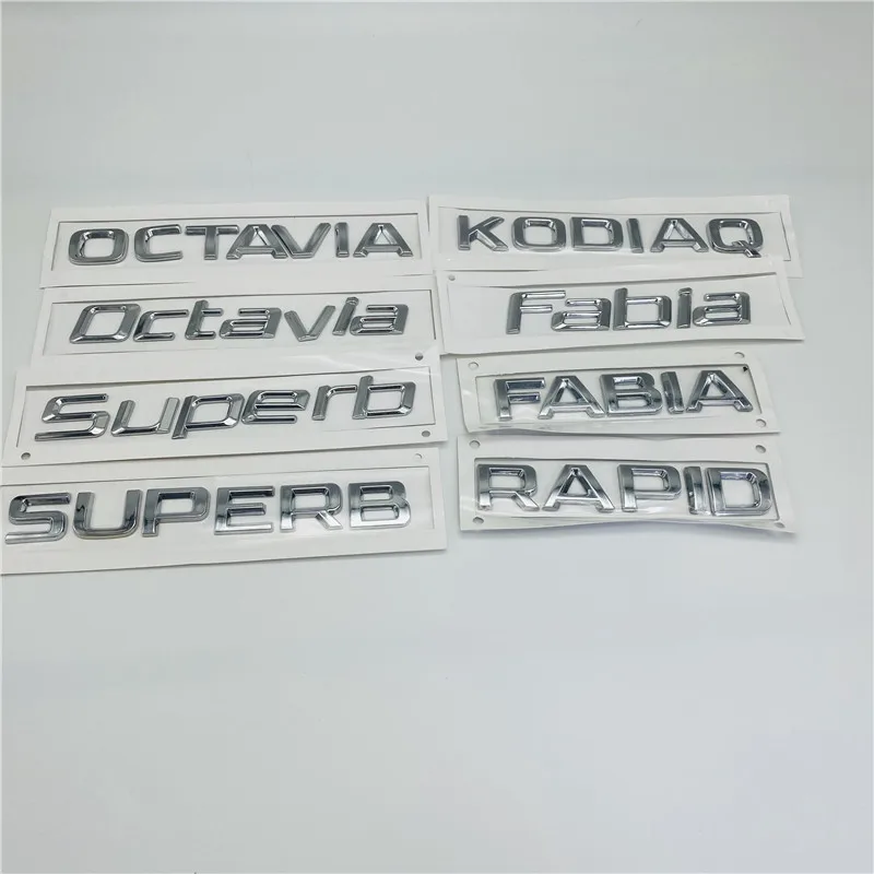 

For Skoda OCTAVIA KODIAQ Superb Fabia Rapid Yeti KAROQ KAMIQ Roomster Emblem Rear Logo Letters