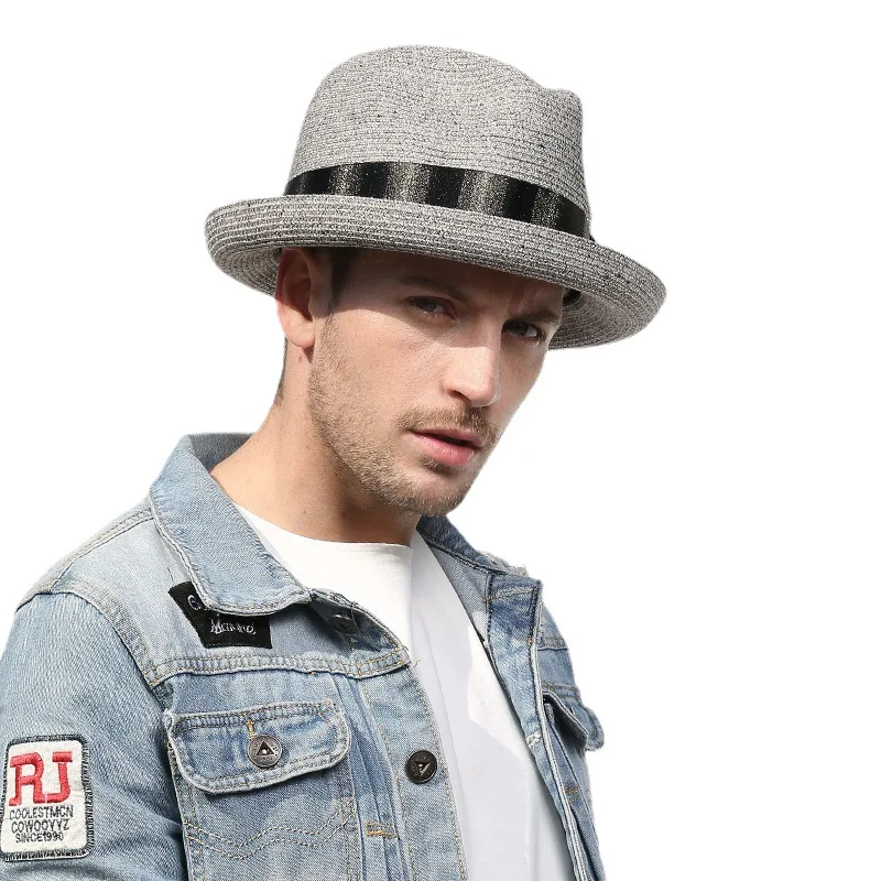 

High Quatlity Man Panama Hat Lady Beach Sun Cap Male Fedora Hat Men Outdoors Straw Hat 58cm